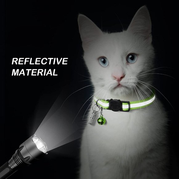 NEW Light Pink Adult Reflective-Breakaway Cat Collar with Bell - Picture 3 of 6